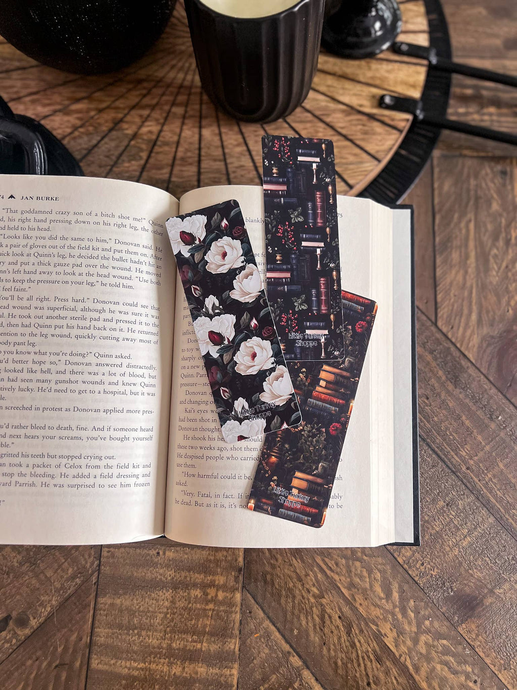 Dark Floral Bookmark Set, Dark Academia