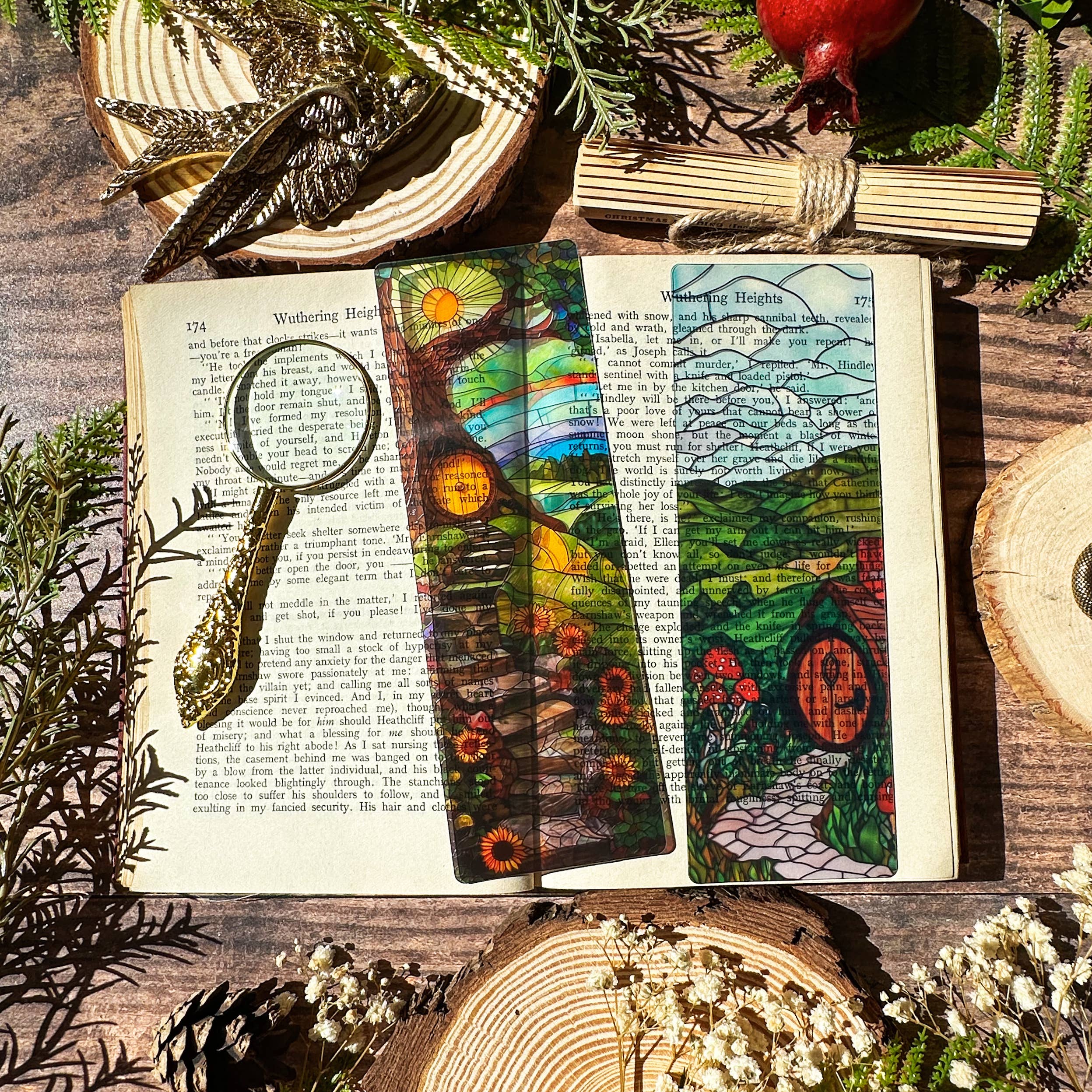 Shire Mushrooms Stained Glass Bookmarks