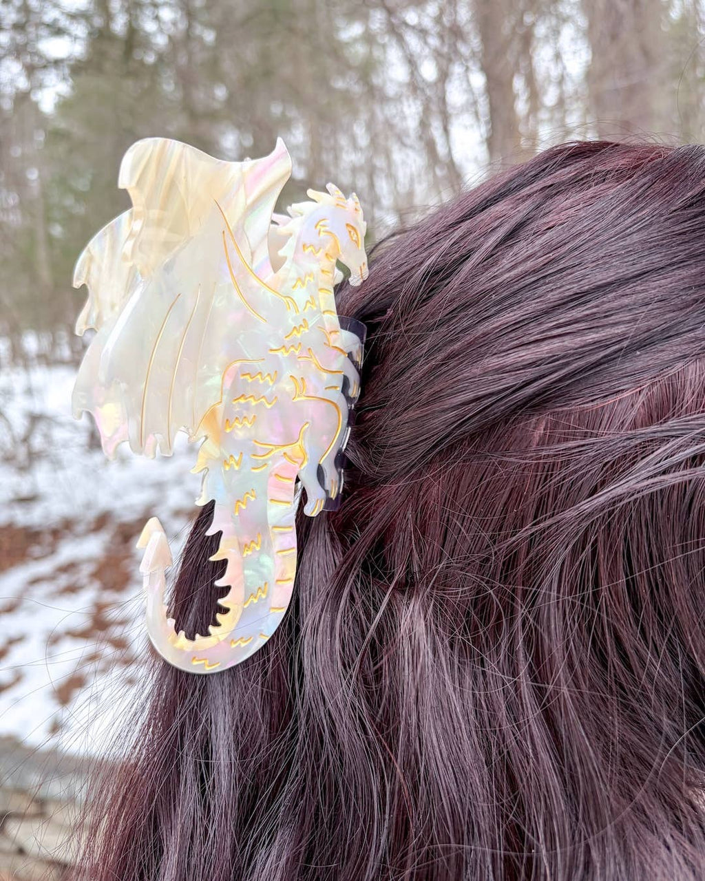 Dragon Hair Claw Clip - Large Cream | Hair Accessories