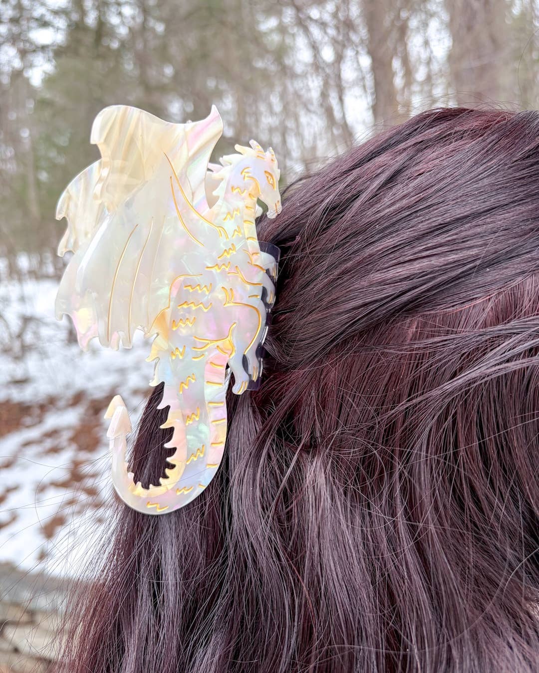 Dragon Hair Claw Clip - Large Cream | Hair Accessories