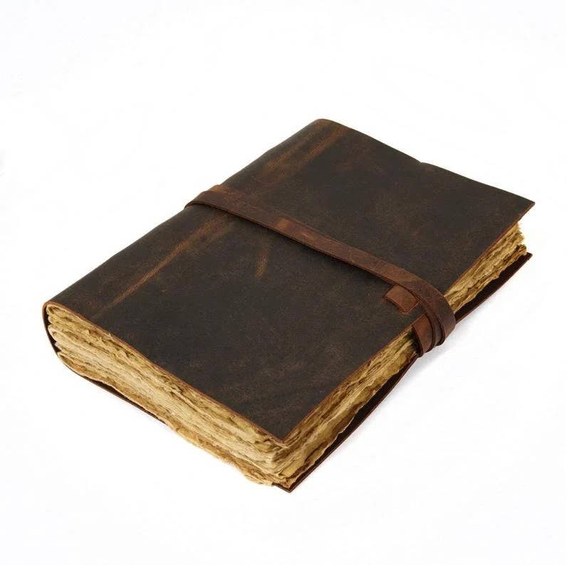 Vintage Leather Journal Grimoire Journal Travel Celtic Diary