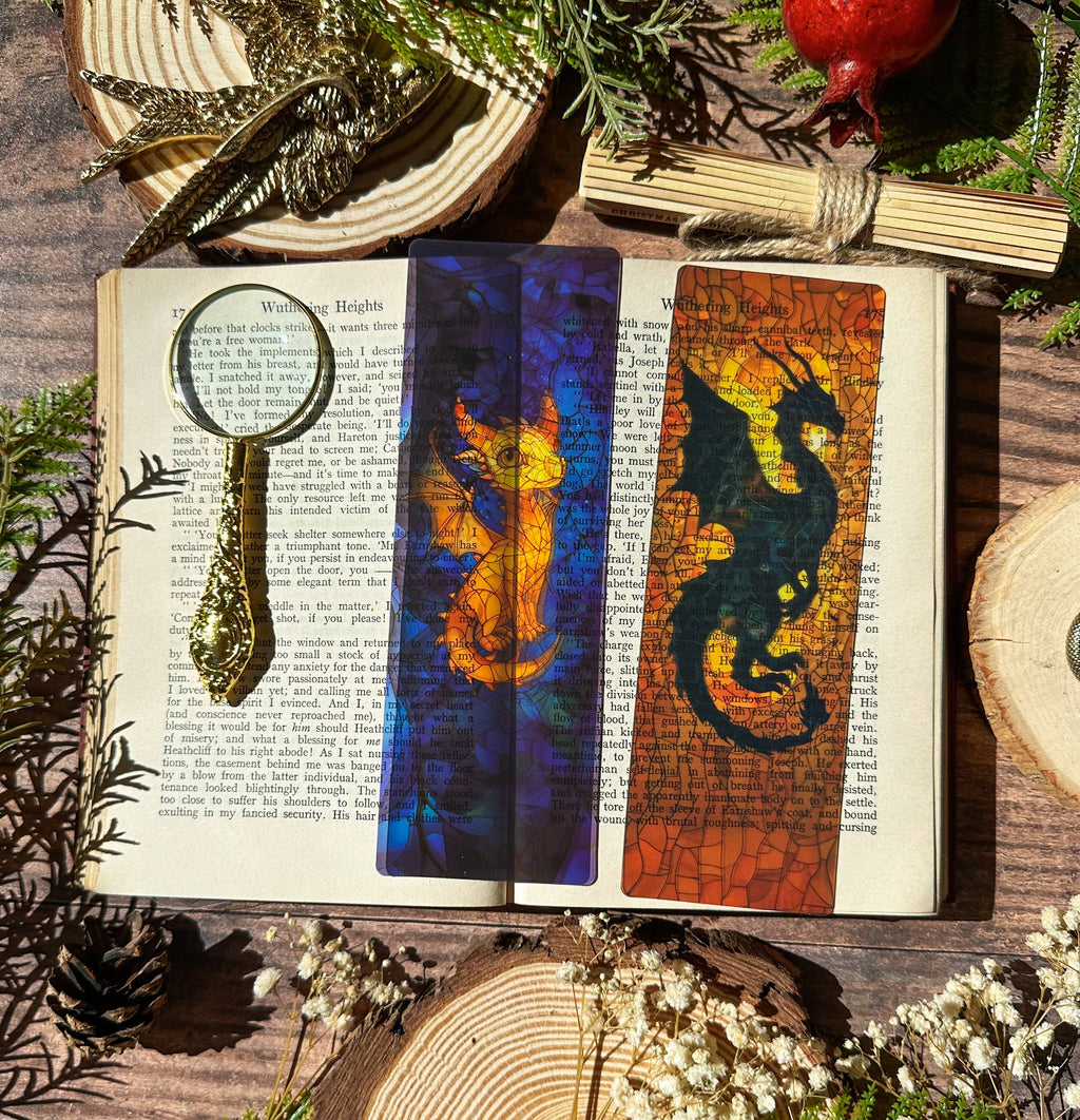 Black Dragon Stained Glass Bookmarks