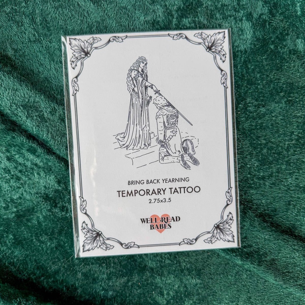 Yearning Temporary Tattoo Bookish Gift Renaissance Romance