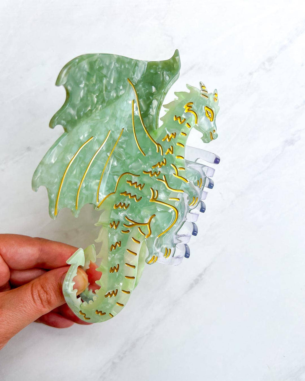 Dragon Hair Claw Clip - Large Green | Hair Accessories