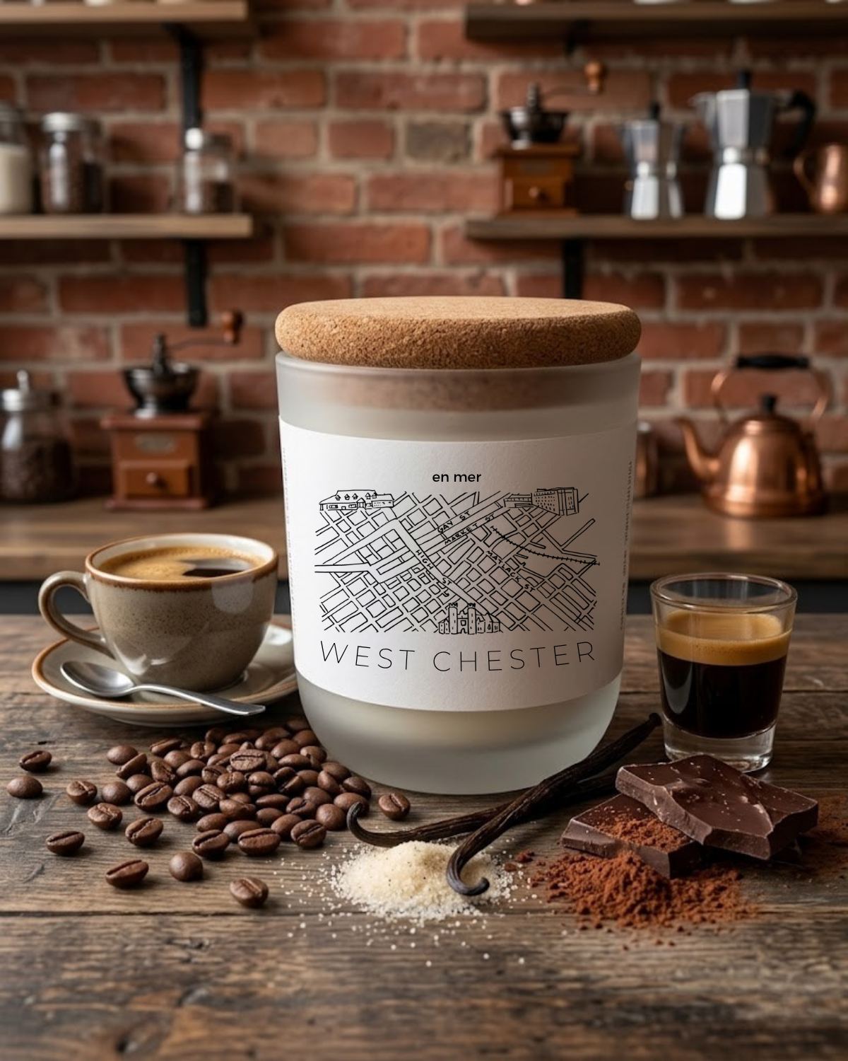 West chester | coffee shop soy wax candle by en mer