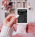 Book Reader Nutrition Facts Sticker