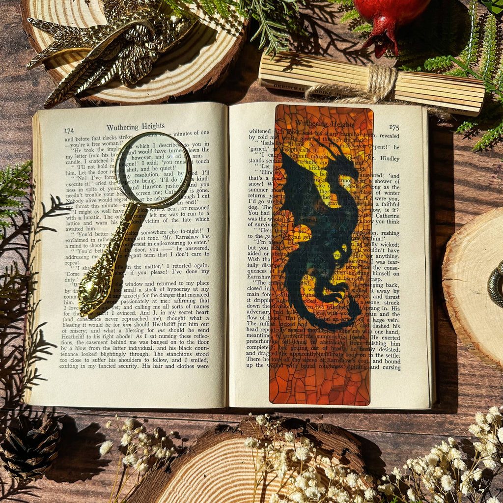 Black Dragon Stained Glass Bookmarks