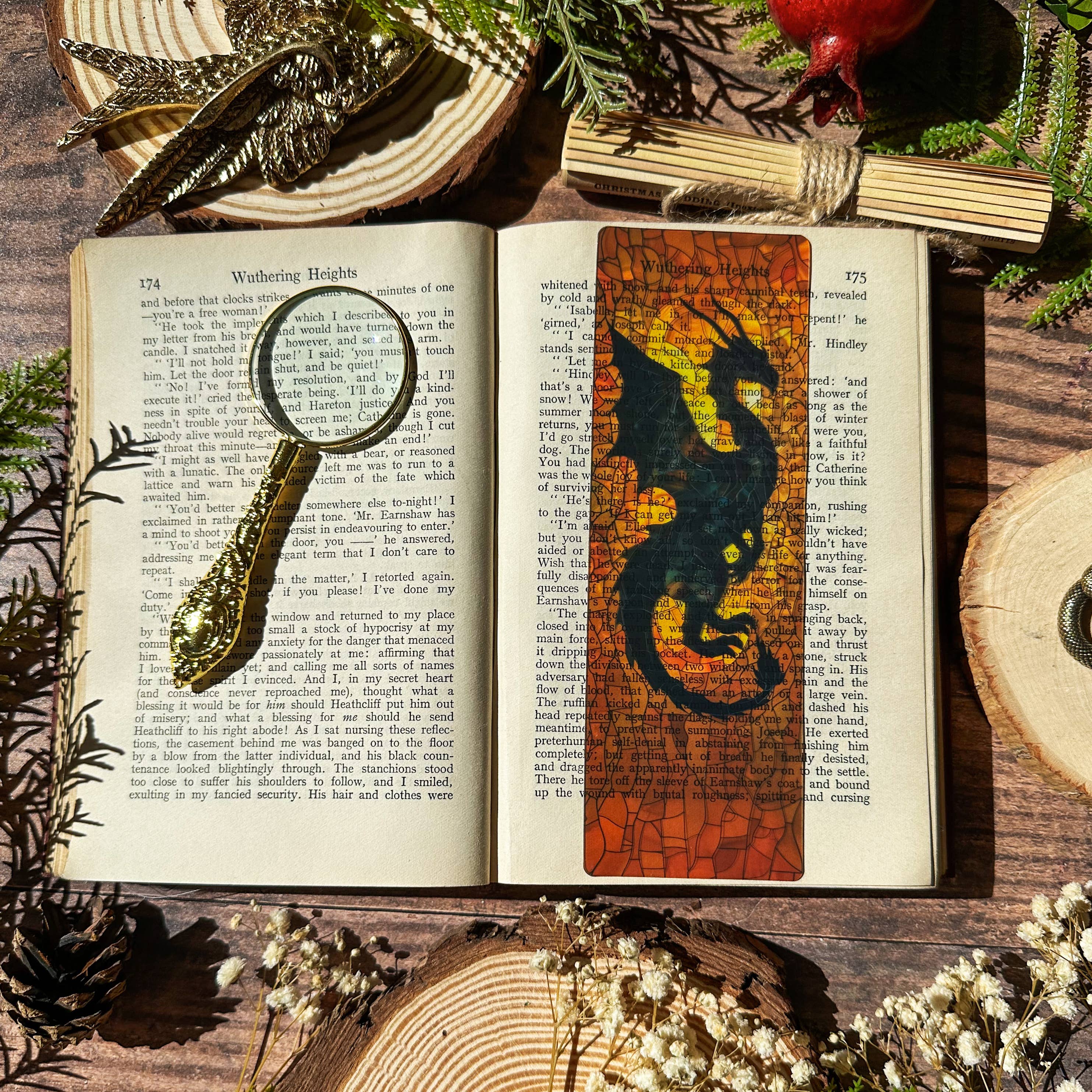 Black Dragon Stained Glass Bookmarks