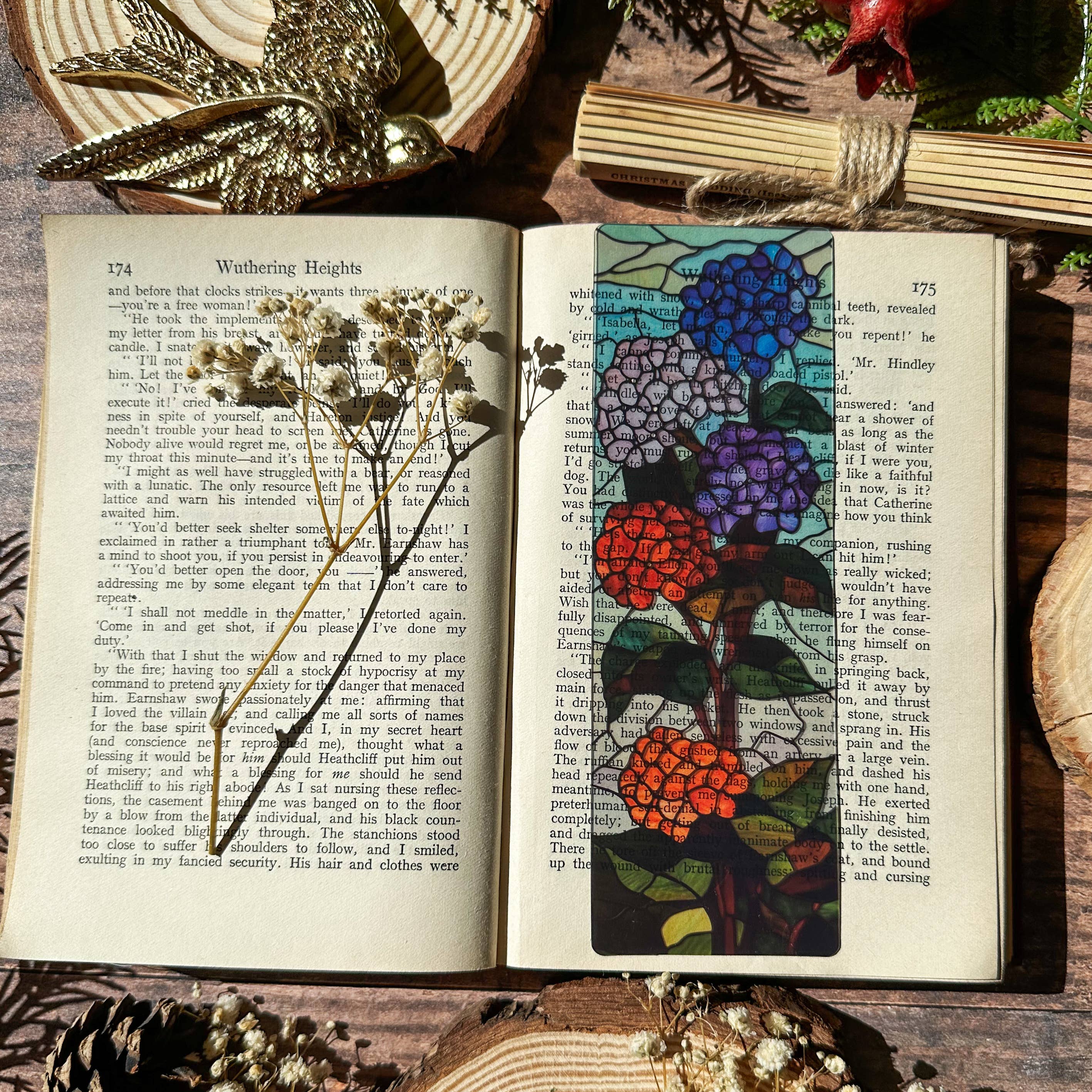 Hydrangeas Floral Stained Glass Bookmarks