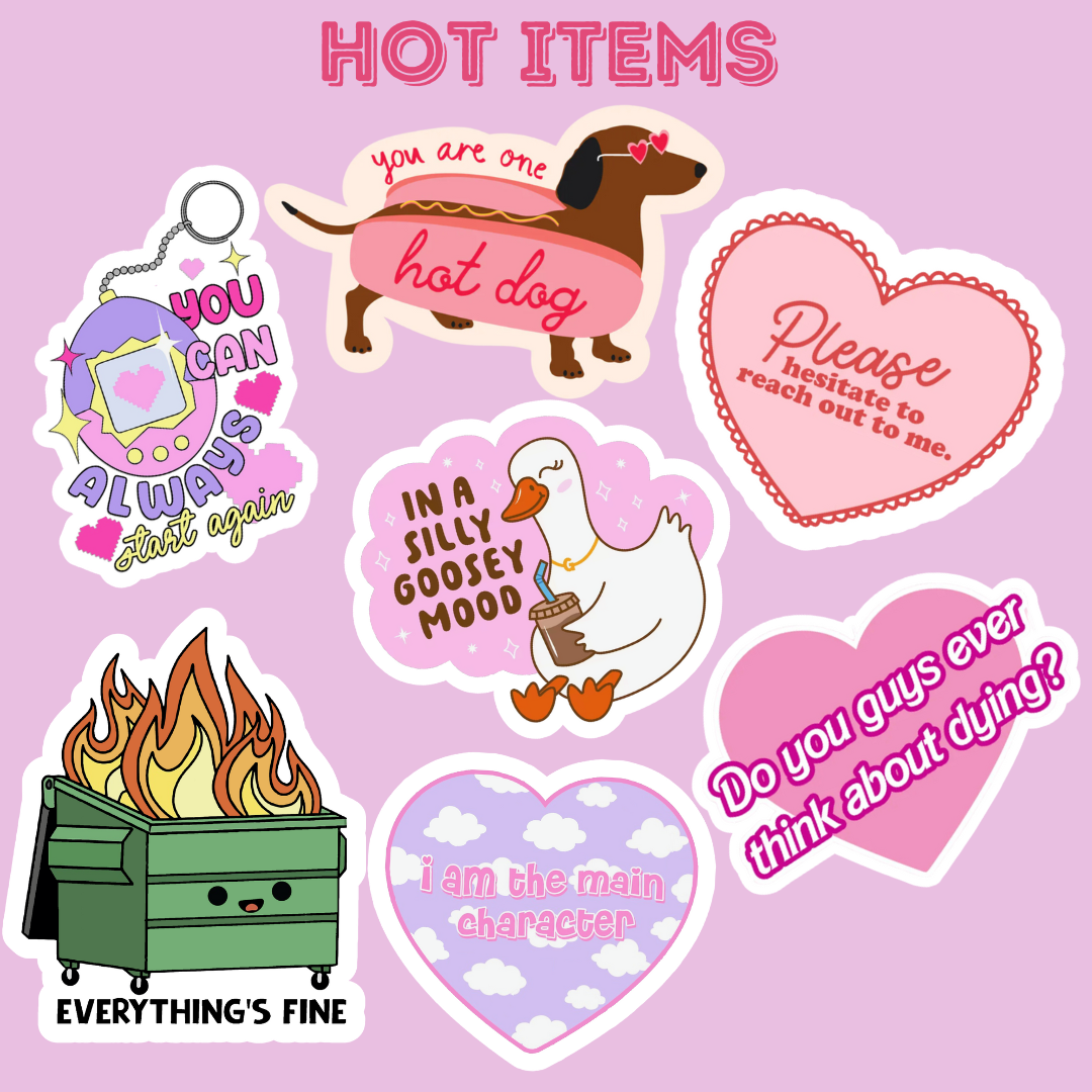 Hot Girls Read Books Sticker, Library Card, Bookish