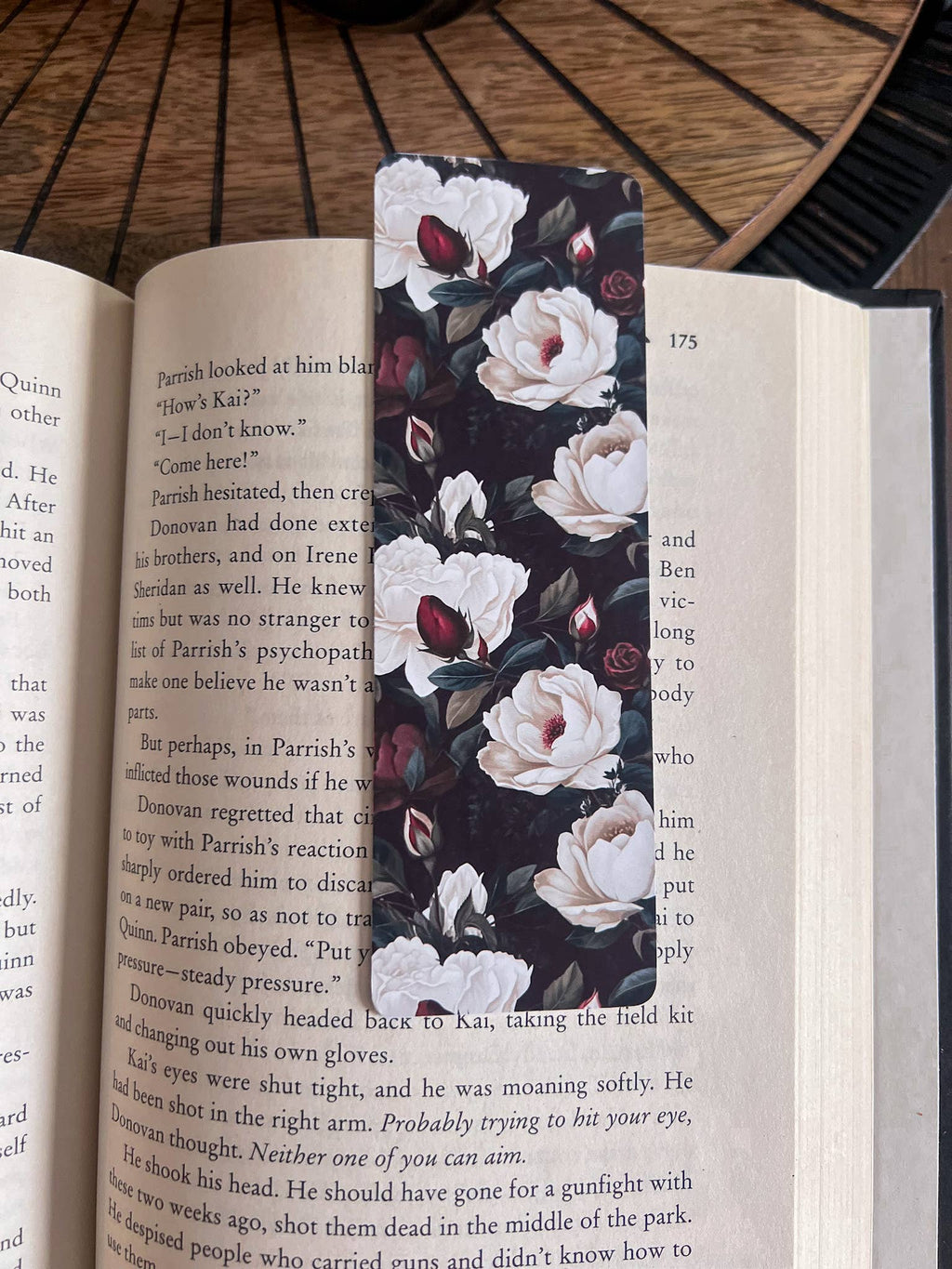 Dark Floral Bookmark Set, Dark Academia
