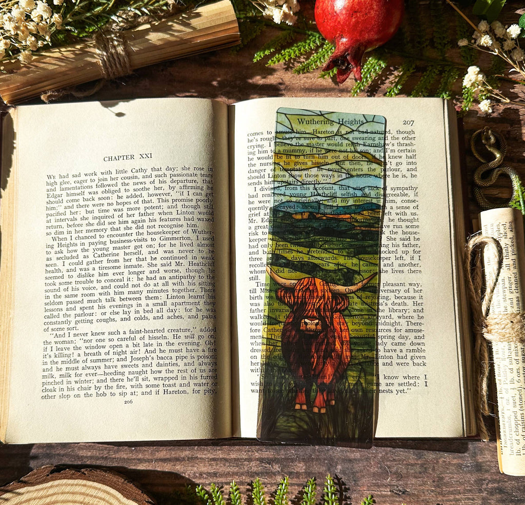 Highland Cow Scottish Stained Glass Bookmarks