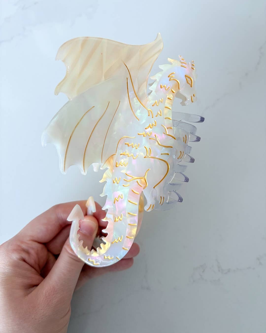Dragon Hair Claw Clip - Large Cream | Hair Accessories