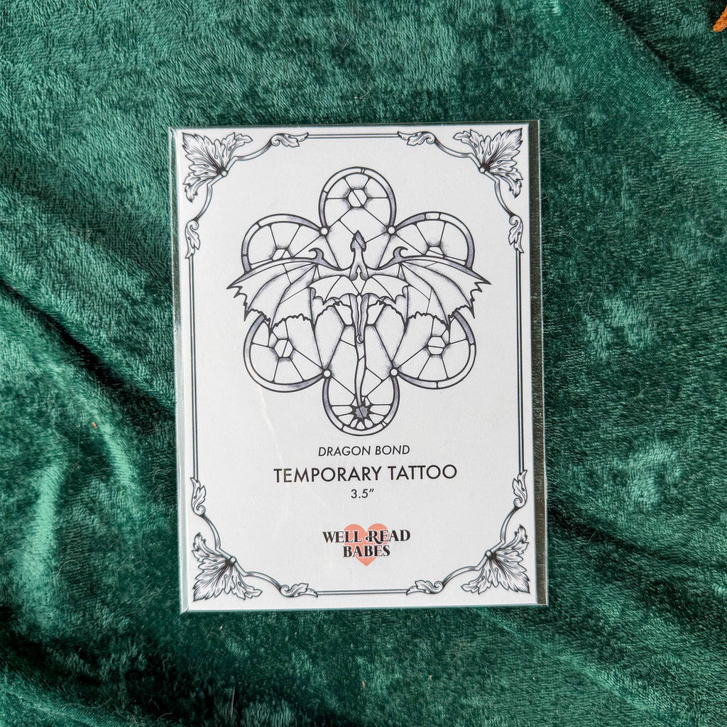 Bookish Dragon Temporary Tattoo Book Lover Gift Book Store