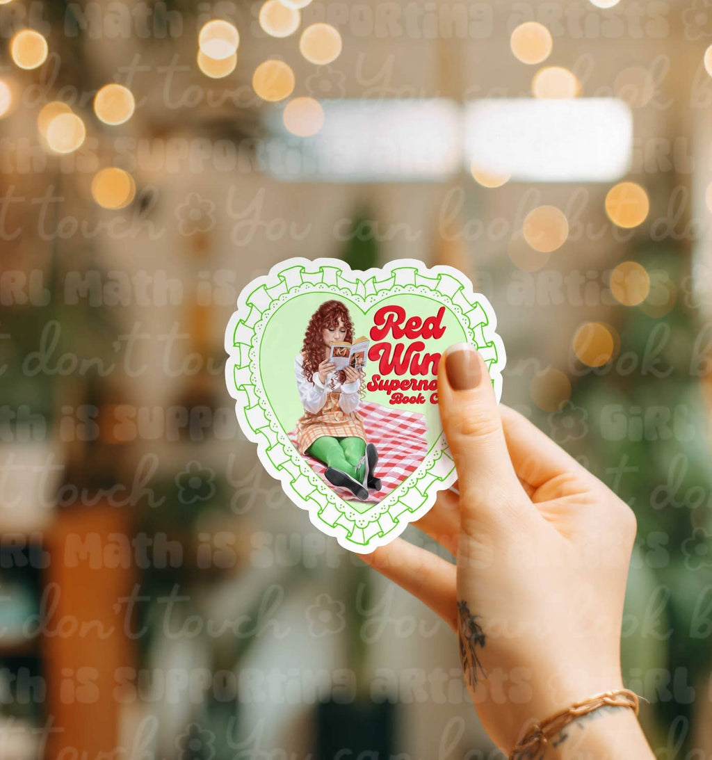 Red Wine Book Club Bookish Sticker