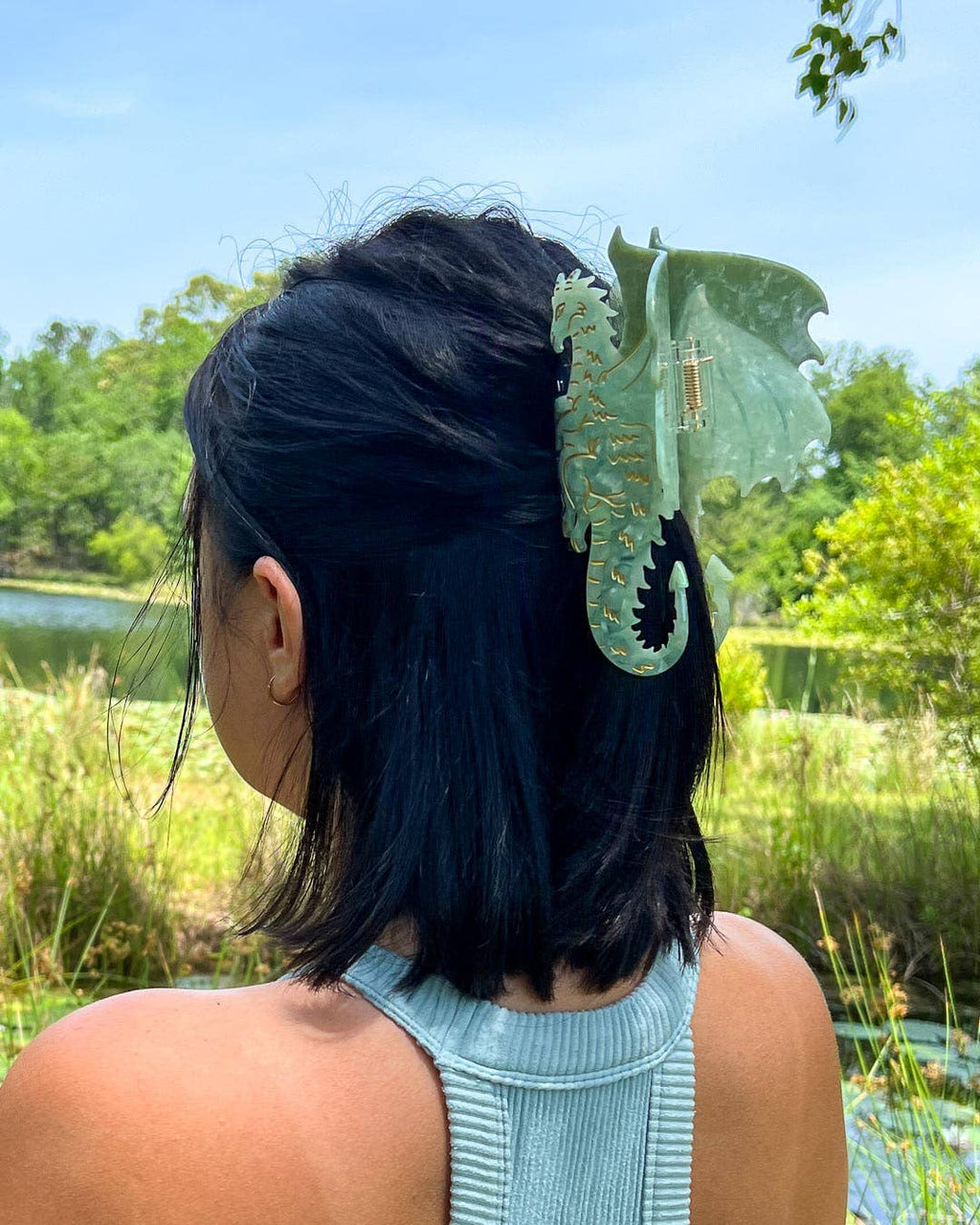 Dragon Hair Claw Clip - Large Green | Hair Accessories
