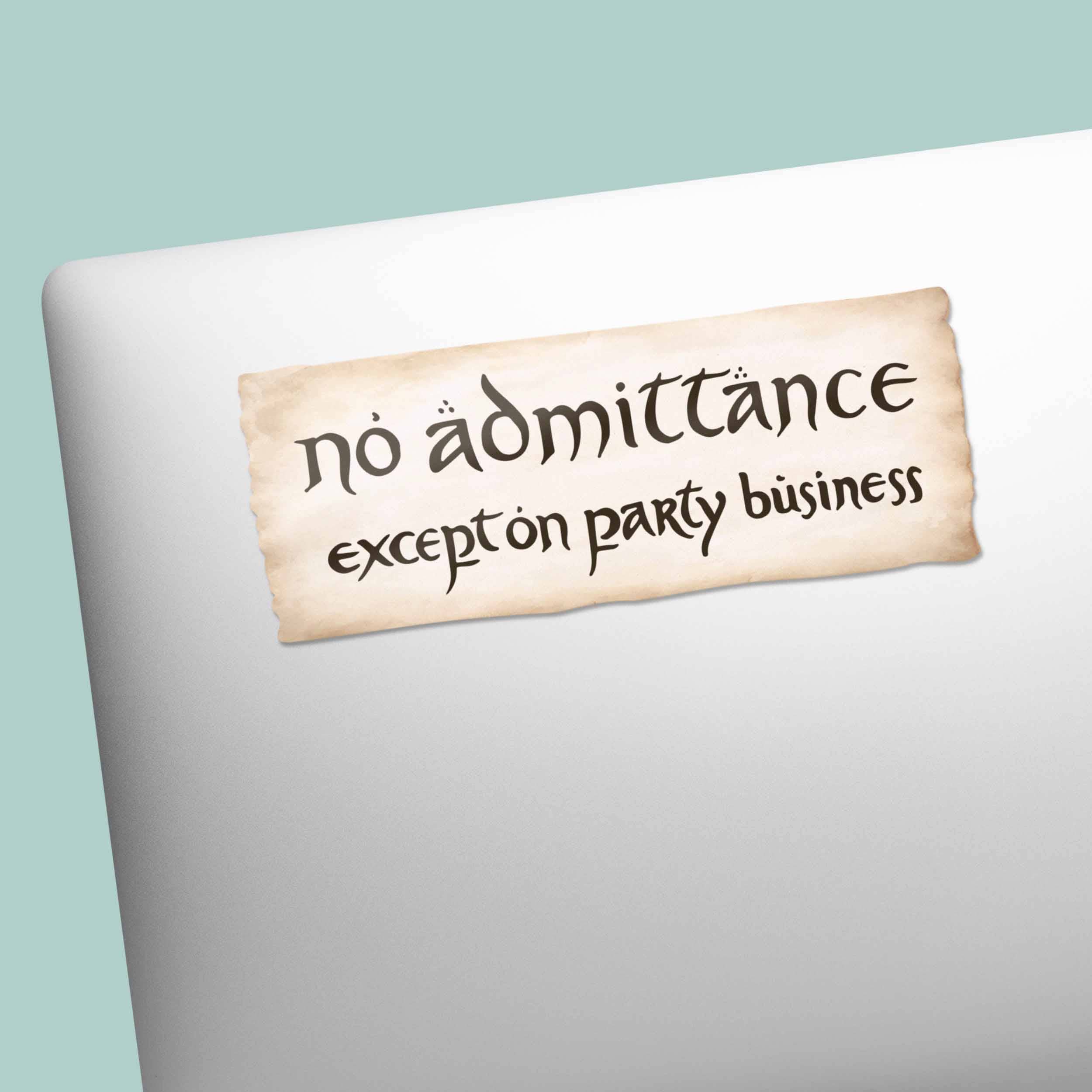 No Admittance Except on Party Business Book Sticker