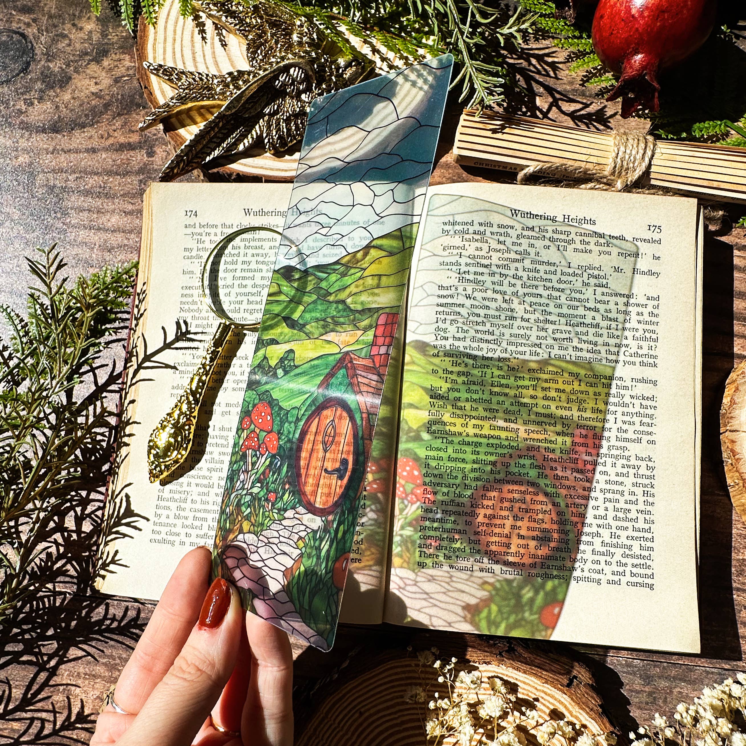 Shire Mushrooms Stained Glass Bookmarks