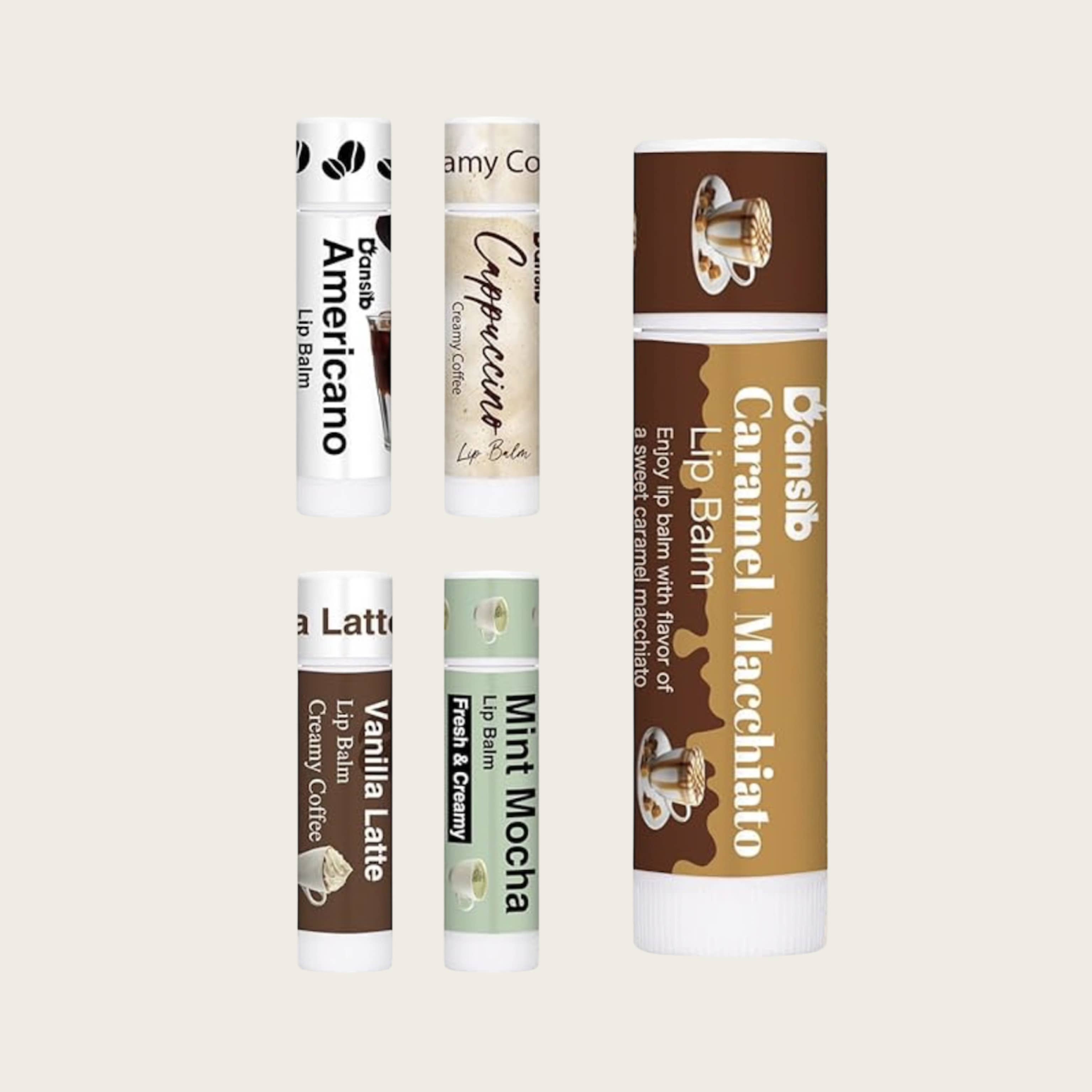 Coffee flavor lip balms 