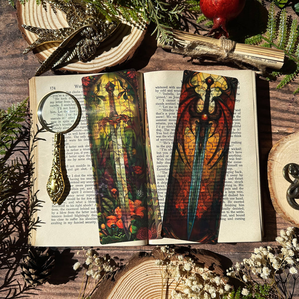 Botanical Sword Stained Glass Bookmarks