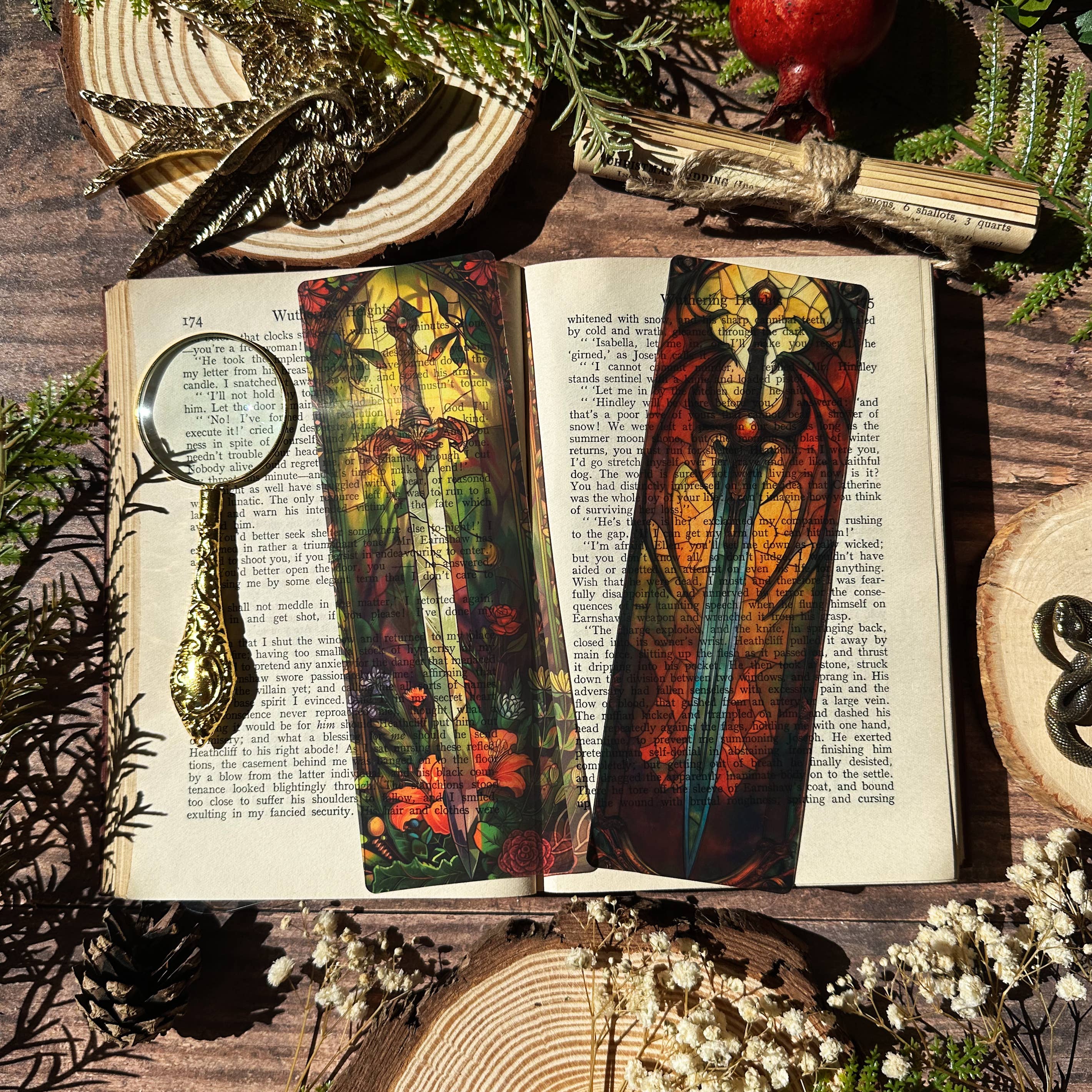 Botanical Sword Stained Glass Bookmarks