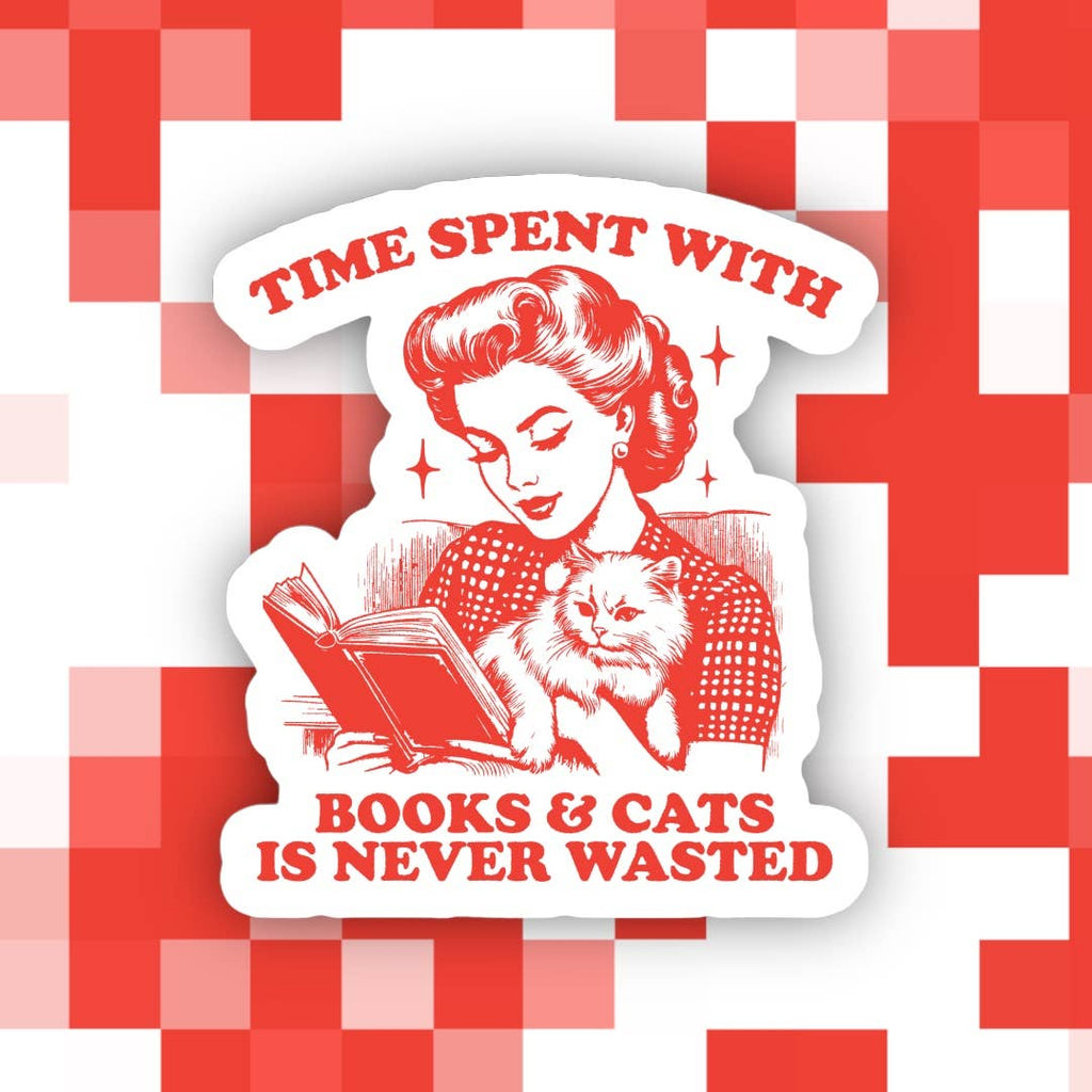 Books & Cats Sticker
