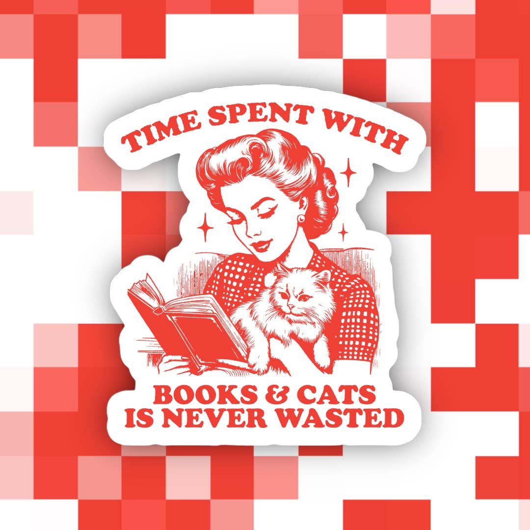 Books & Cats Sticker