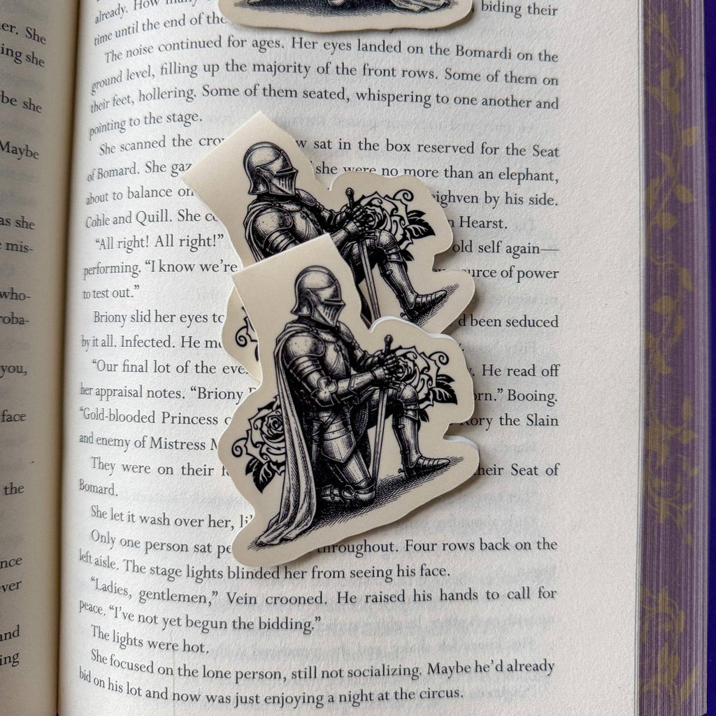Kneeling Knight Magnetic Bookmark Book Lover Gift Romantasy