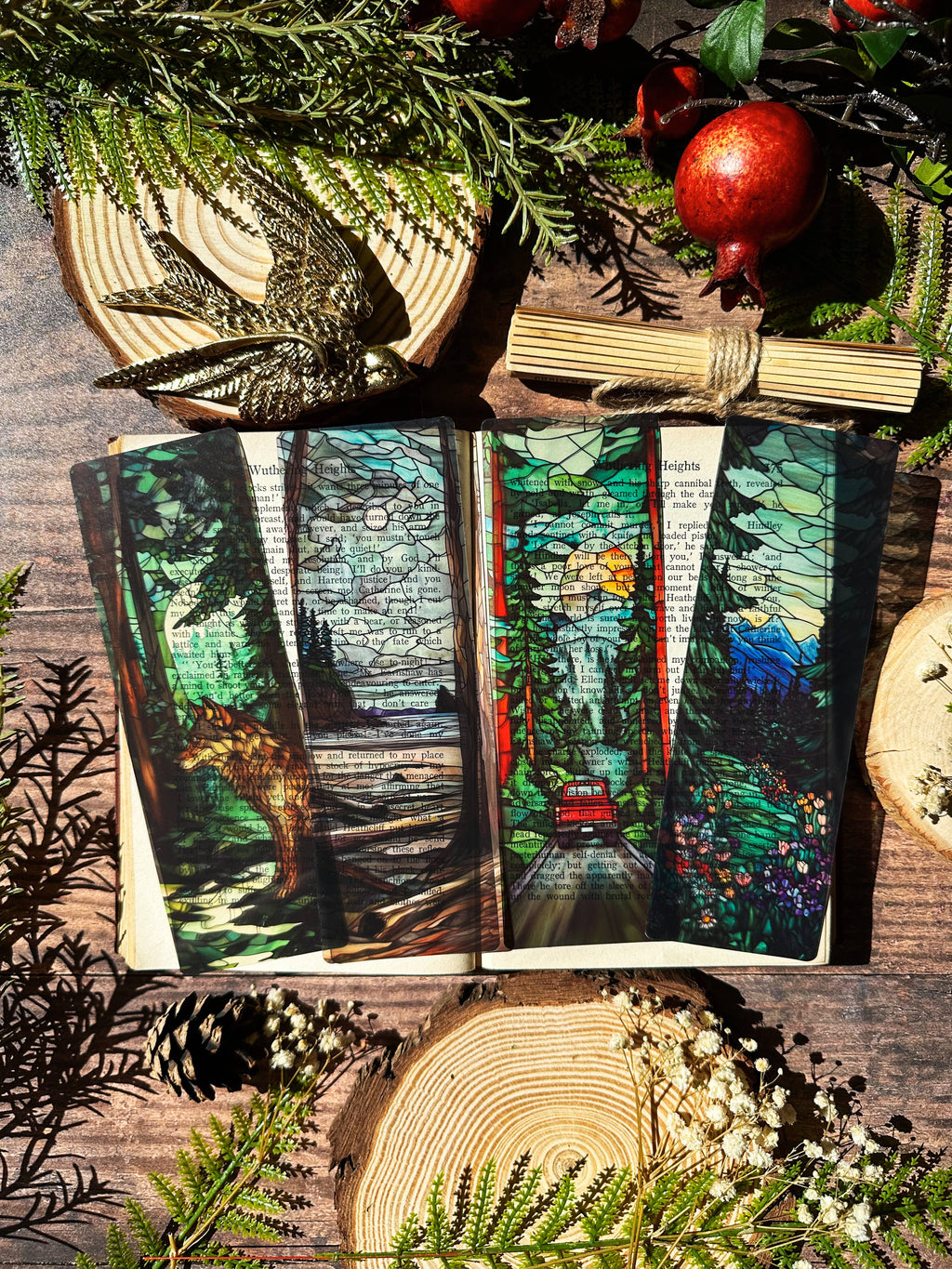 Wolf Stained Glass Bookmarks