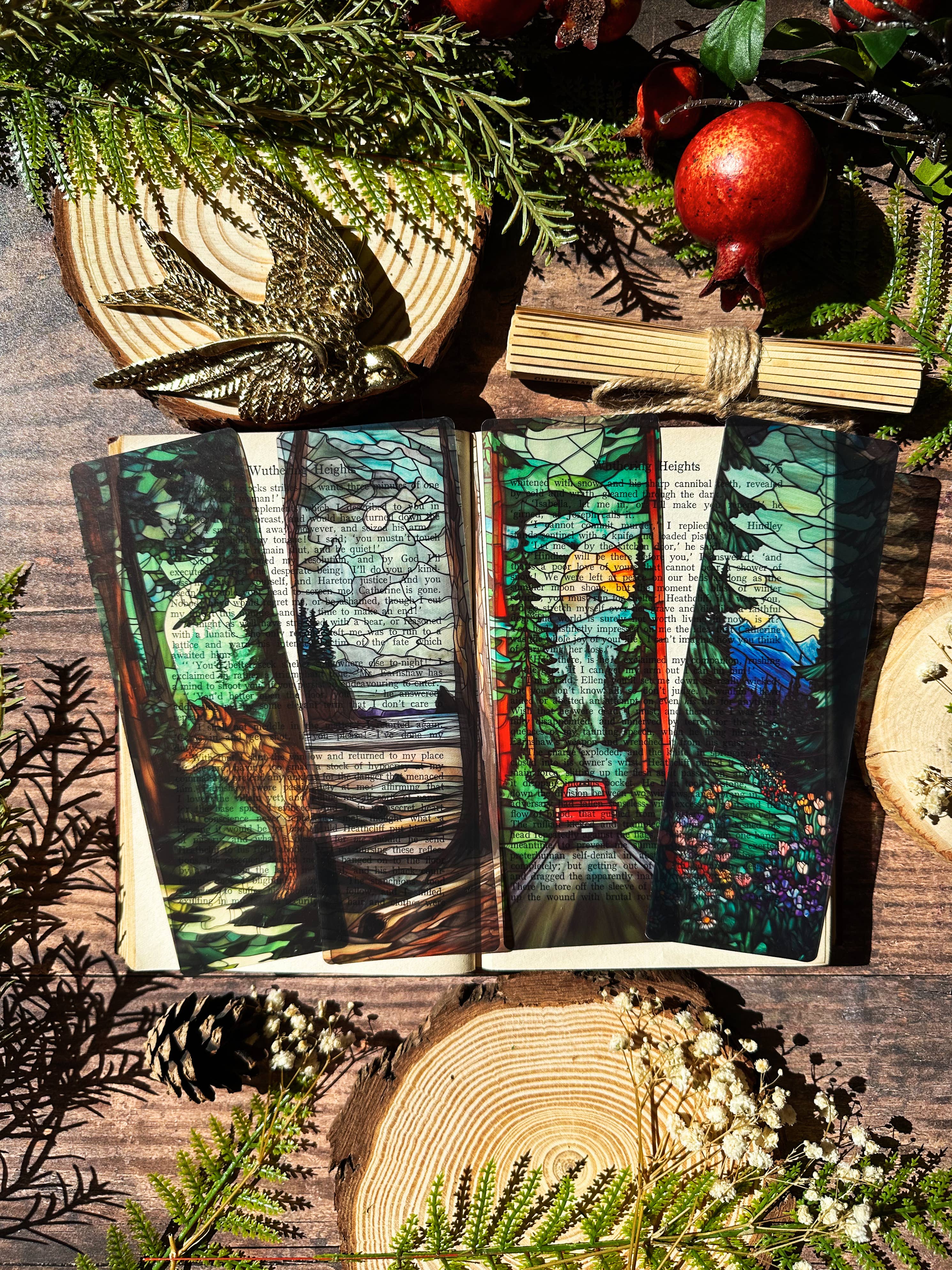 Wolf Stained Glass Bookmarks