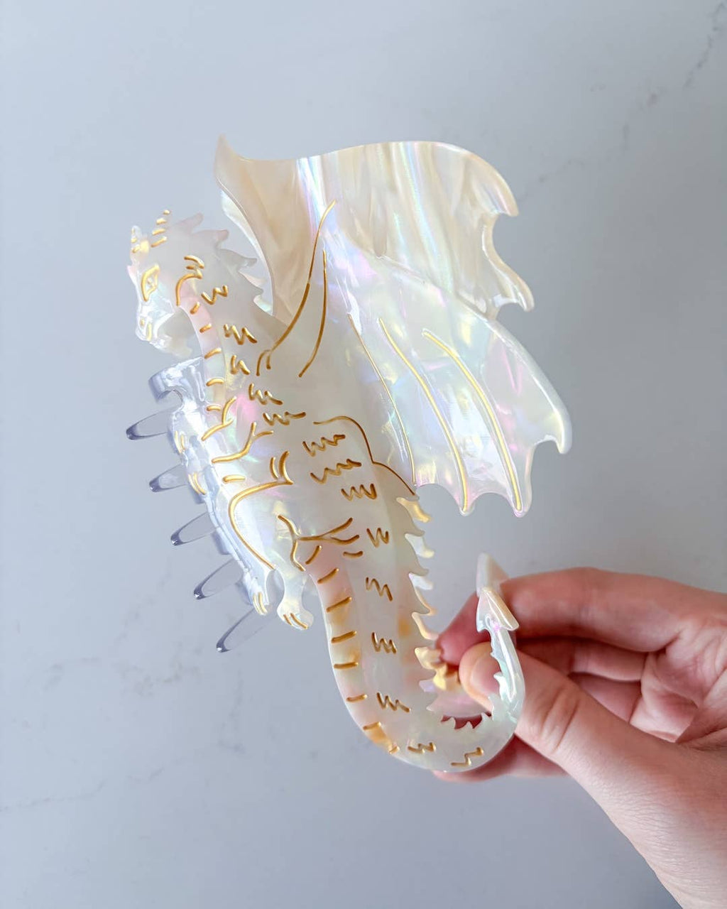 Dragon Hair Claw Clip - Large Cream | Hair Accessories