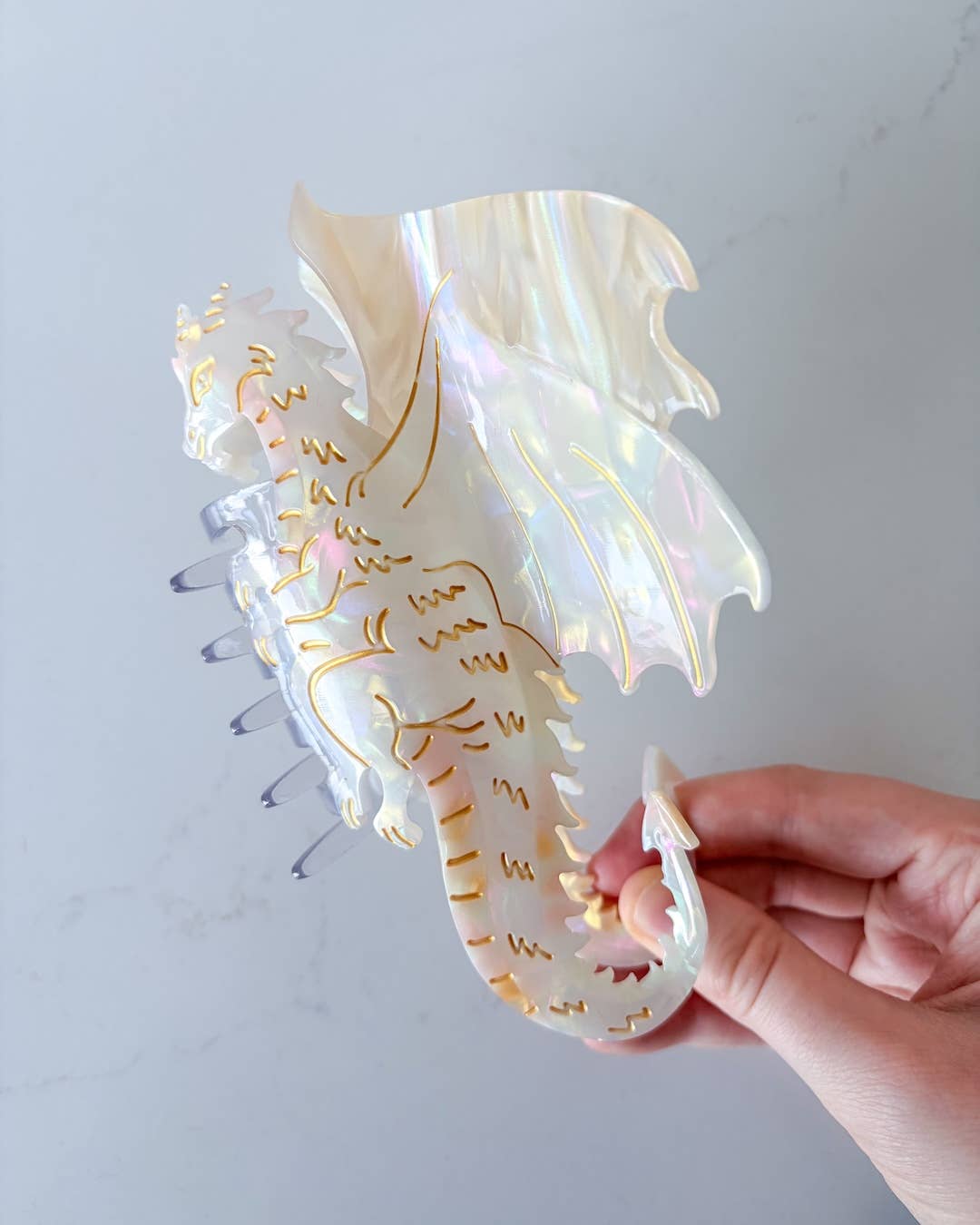 Dragon Hair Claw Clip - Large Cream | Hair Accessories
