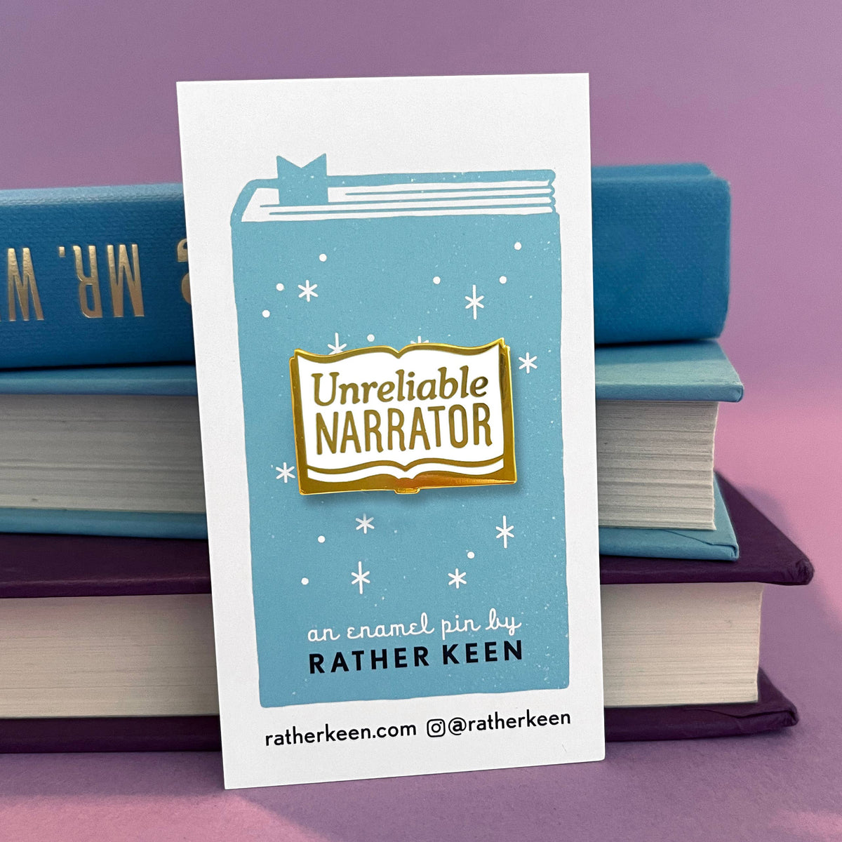 Unreliable Narrator enamel pin