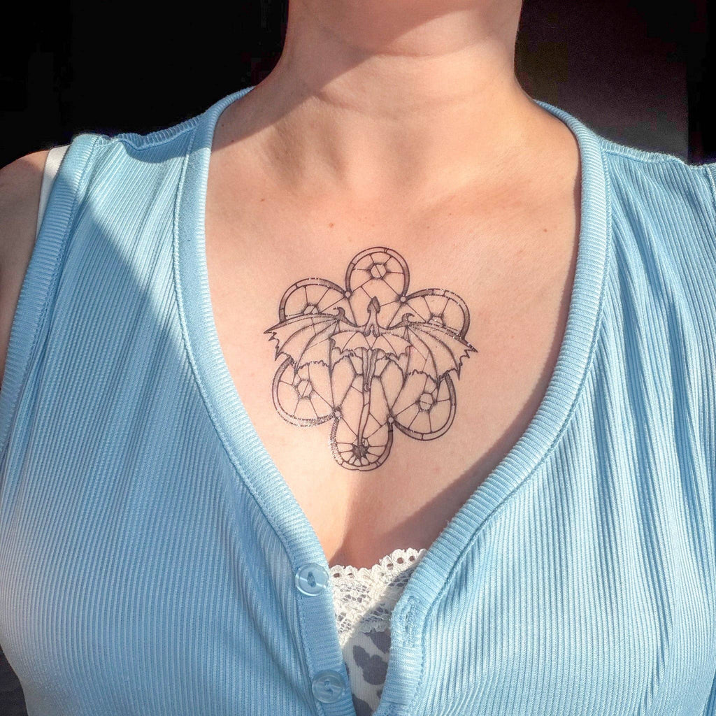Bookish Dragon Temporary Tattoo Book Lover Gift Book Store