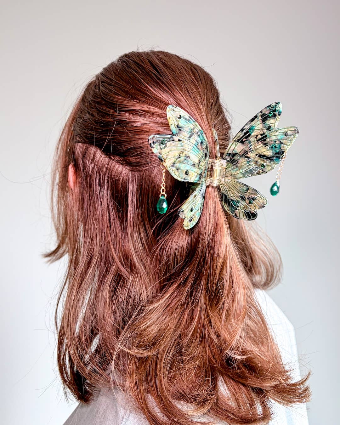 Sage Green Fairy Wings Claw Clip | Hair Clip | Fantasy Gifts
