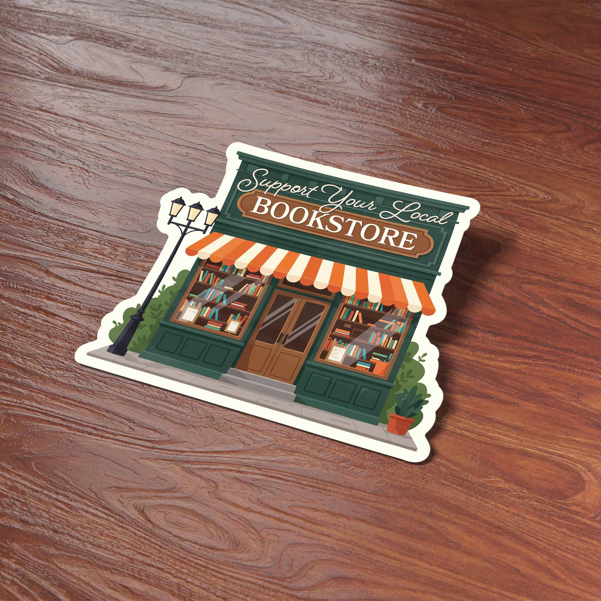 Support Your Local Bookstore Sticker - Cute Book Decal