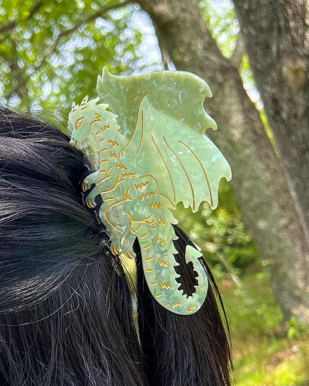 Dragon Hair Claw Clip - Large Green | Hair Accessories