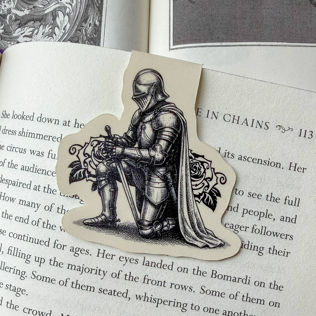 Kneeling Knight Magnetic Bookmark Book Lover Gift Romantasy