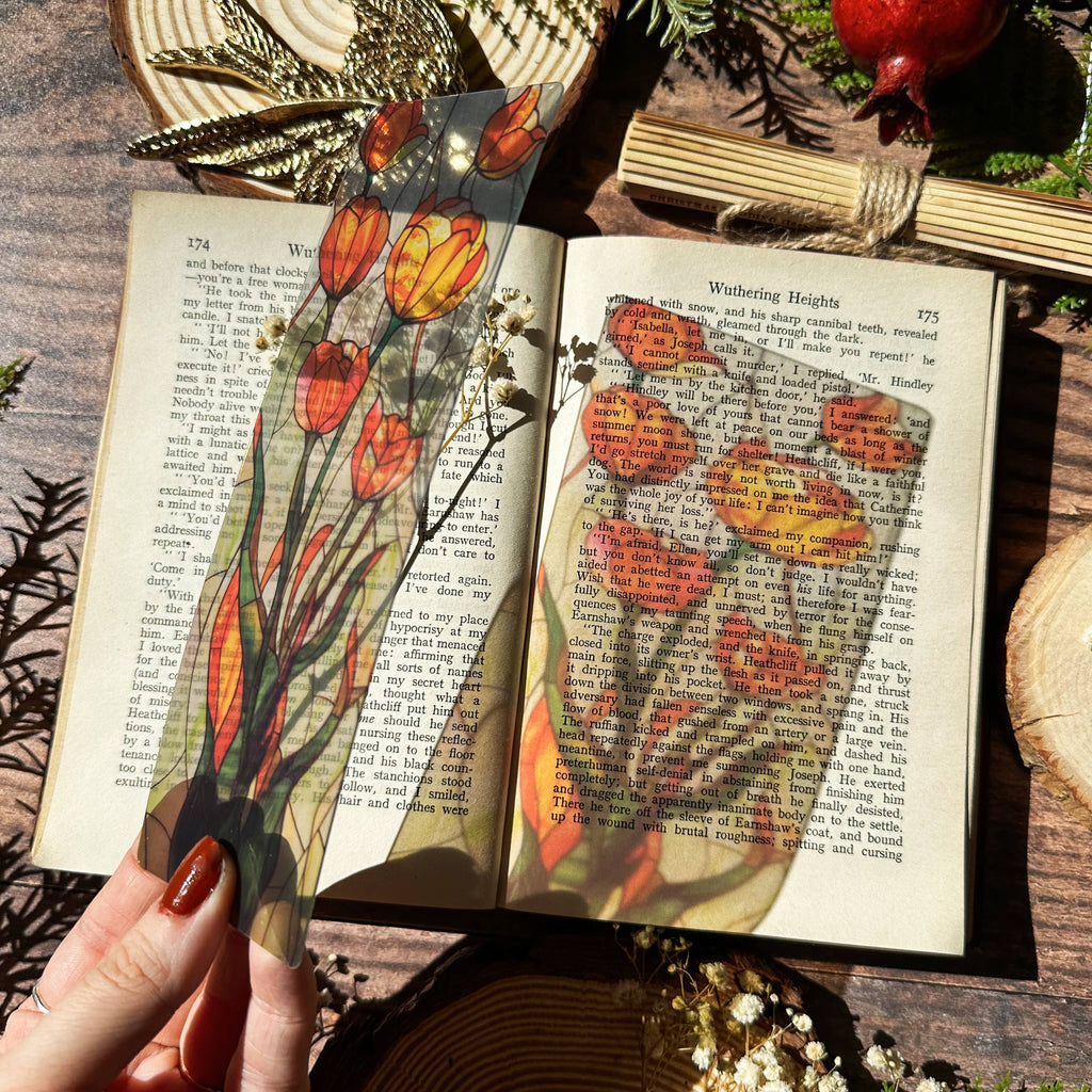 Tulips Floral Stained Glass Bookmarks