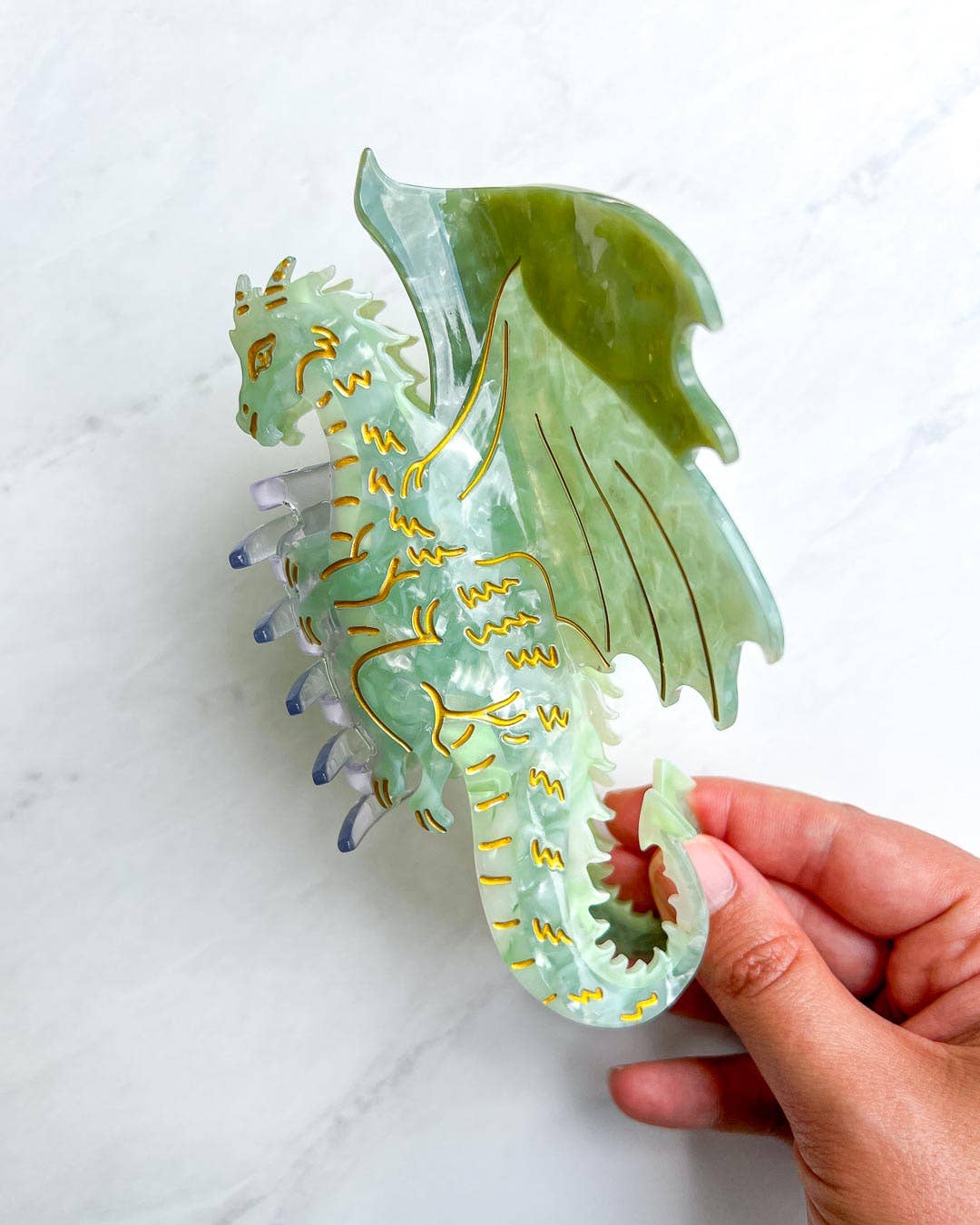 Dragon Hair Claw Clip - Large Green | Hair Accessories