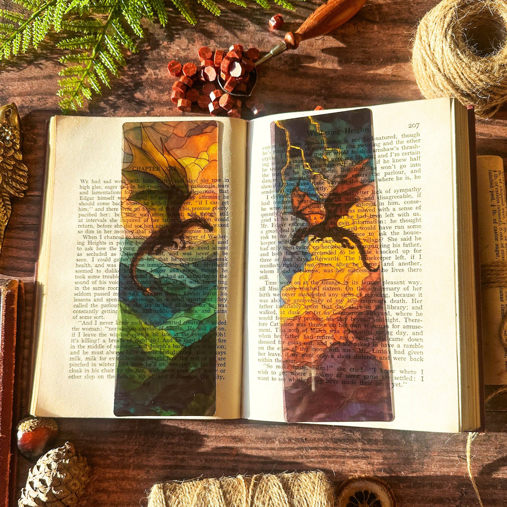 Dragon Lightning Stained Glass Bookmarks