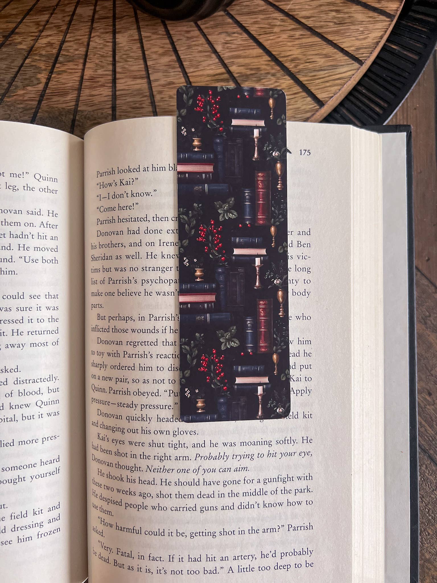 Dark Floral Bookmark Set, Dark Academia