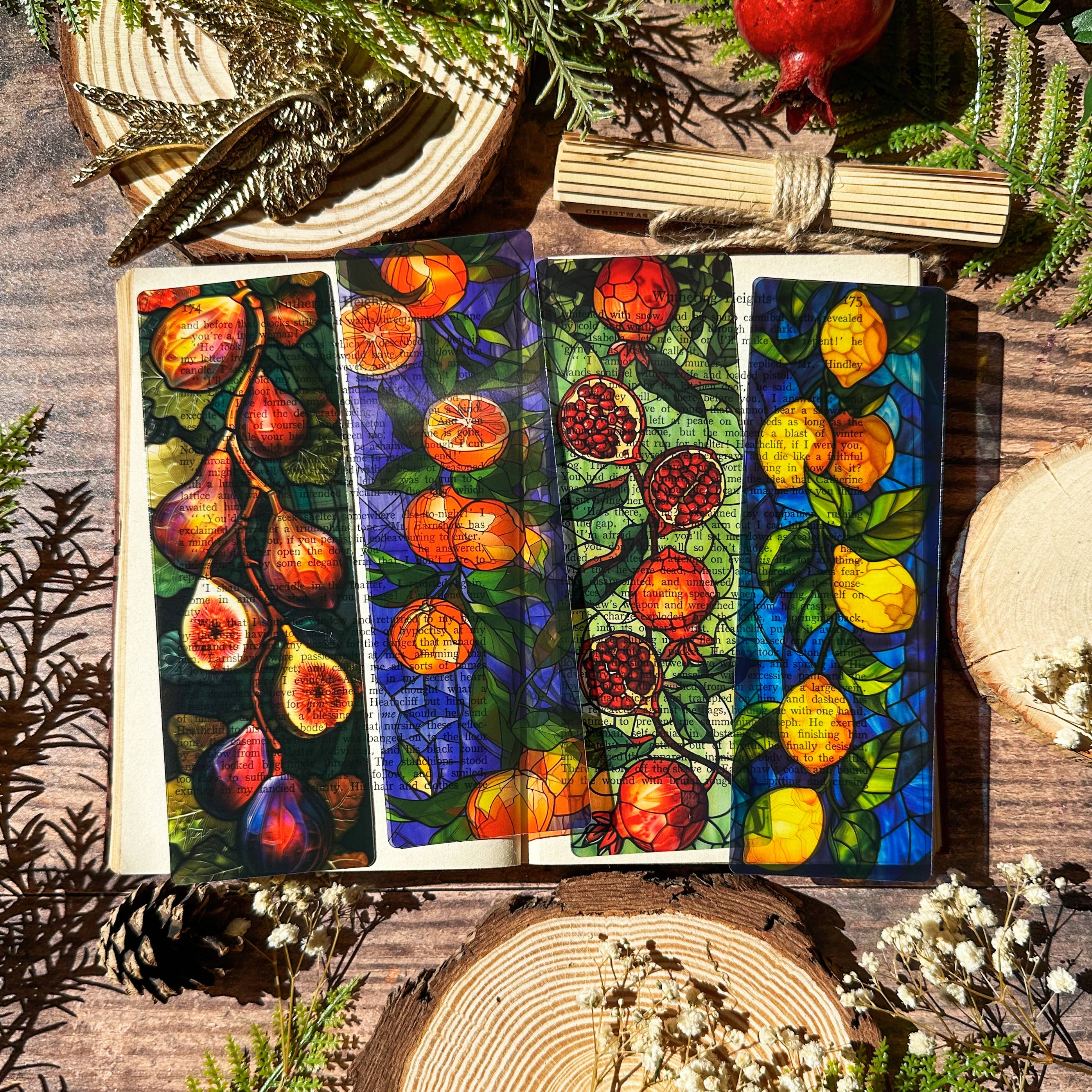 Fig Stained Glass Bookmarks