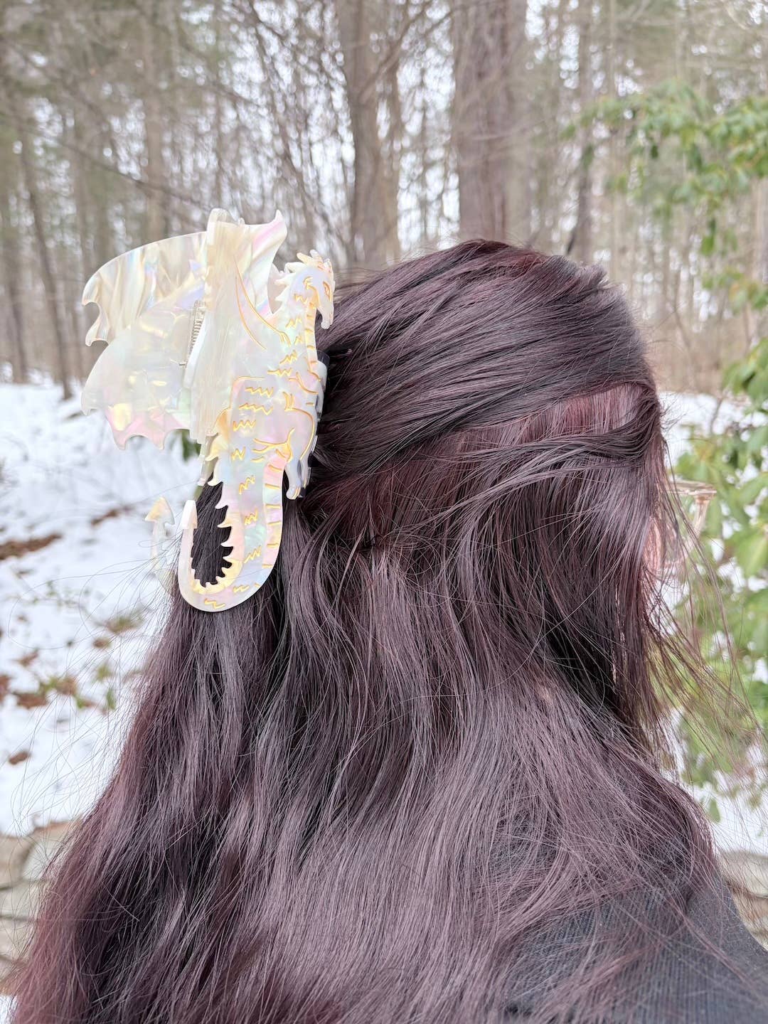 Dragon Hair Claw Clip - Large Cream | Hair Accessories