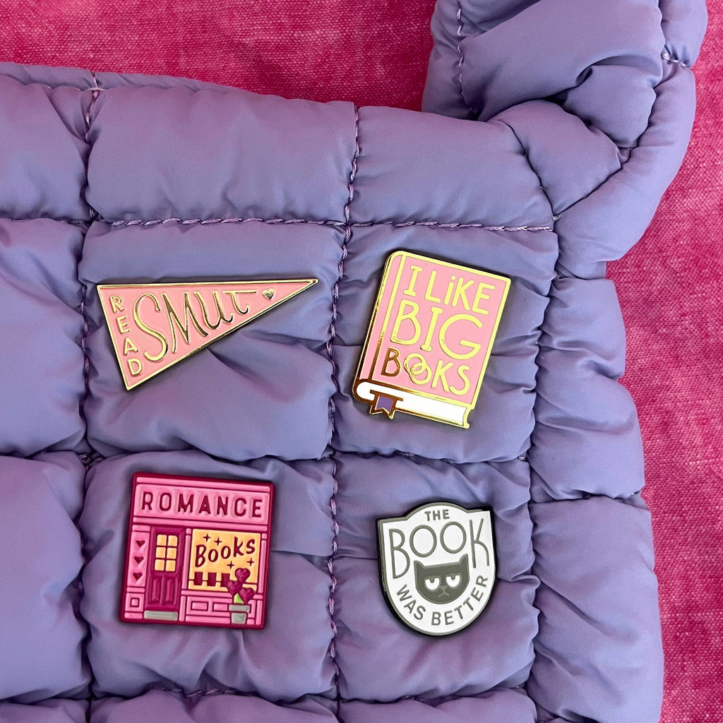 I Like Big Books enamel pin