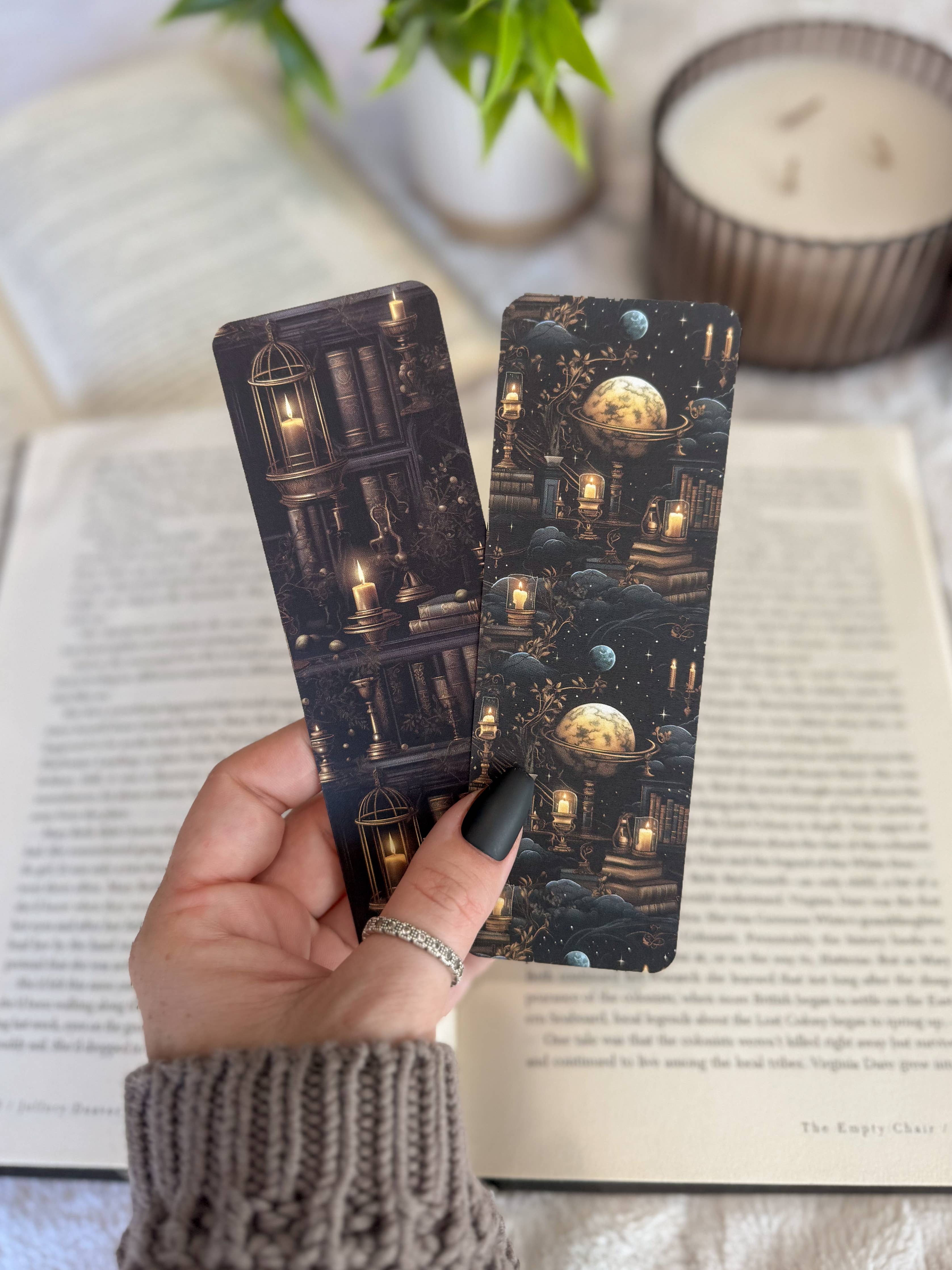 Night Library Bookmark Set, Dark Academia