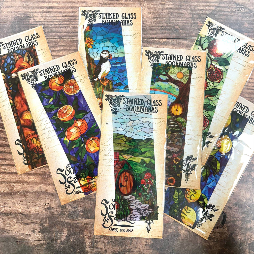 Lavender Floral Stained Glass Bookmarks